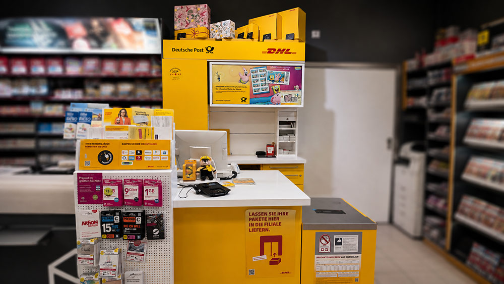 Post- und DHL-Terminal in unserem Laden